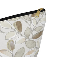 Cherry Plum Leaves Accessory Pouch w T-bottom in Brown